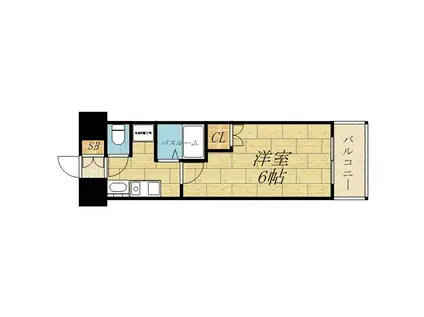 悠友館1番館(1K/6階)の間取り写真