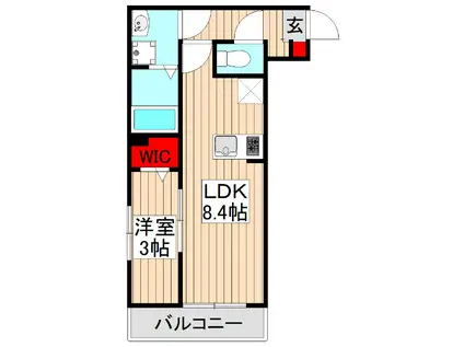 CLAIR DE LUNE(1LDK/2階)の間取り写真