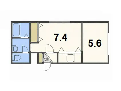 パームヒル南郷I(1DK/4階)の間取り写真