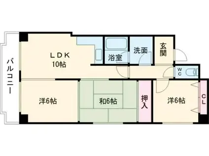 サンシティ苫小牧(3LDK/7階)の間取り写真