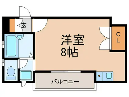 清水マンション(ワンルーム/2階)の間取り写真