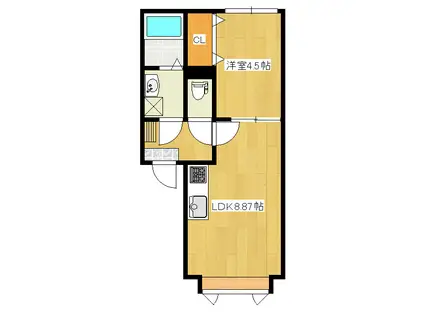 アラモード(1LDK/2階)の間取り写真