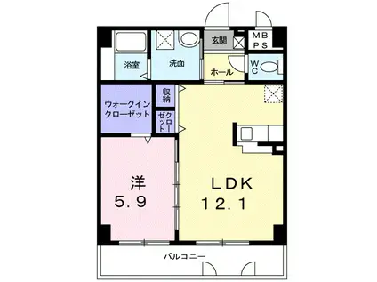 アーバン フレンドリー(1LDK/4階)の間取り写真