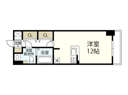 JR新白島駅前東亜ビル(ワンルーム/11階)の間取り写真