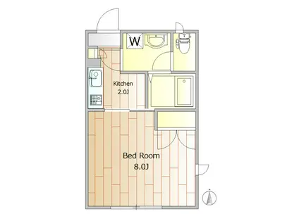 メゾン・ド・ボヌール(1K/1階)の間取り写真