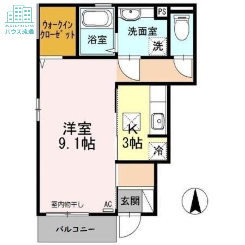リッチアイリス(1K/1階)の間取り写真