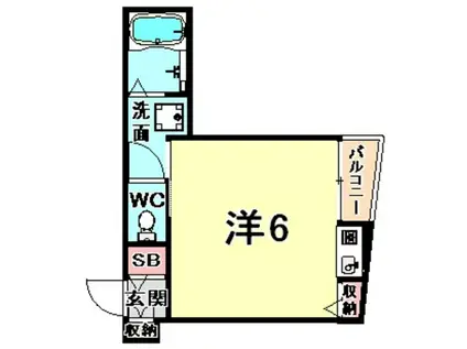 フェニックスコート御影(ワンルーム/4階)の間取り写真