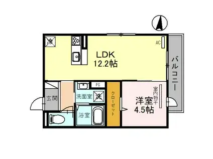 レーブ ノア(1LDK/2階)の間取り写真