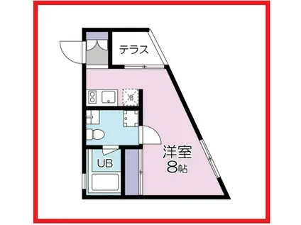 ヒガシ・ニッポリ・プレス(ワンルーム/2階)の間取り写真