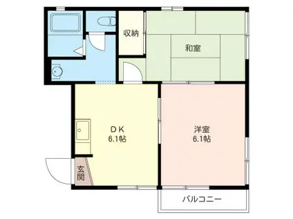 ハイムタナカ(2DK/2階)の間取り写真