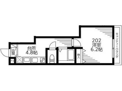 グランディール(1K/2階)の間取り写真