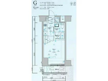 SYNEX 横濱阪東橋II(1K/3階)の間取り写真
