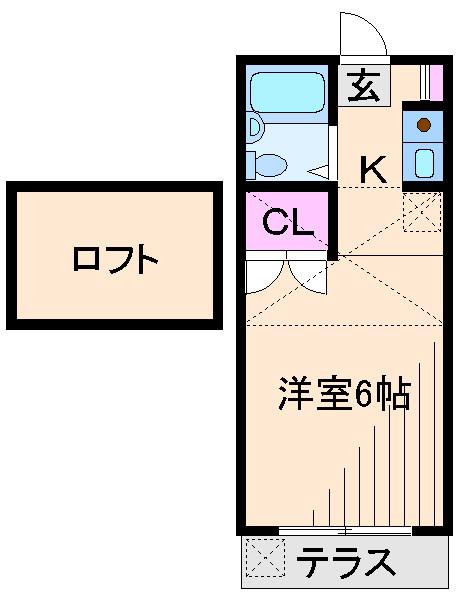 ルミエール菊名(1K/1階)の間取り写真