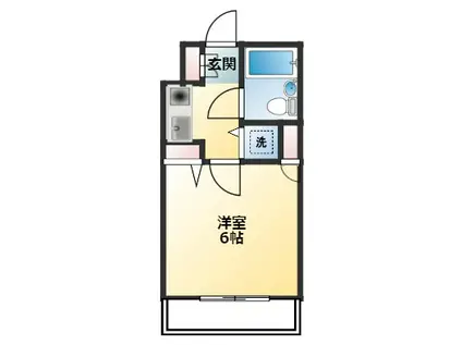 ウィステリアビル津田沼(1K/2階)の間取り写真