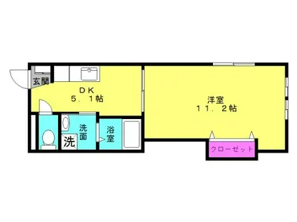 スワローハウス(1DK/2階)の間取り写真