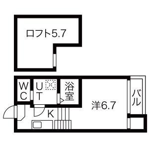 デザイナーズコーポ名北(1K/1階)の間取り写真