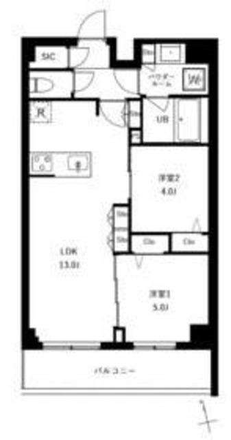 アーバンパーク船堀II(2LDK/3階)の間取り写真