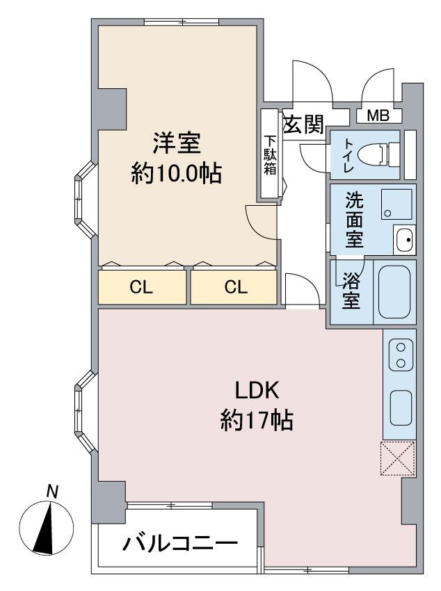 パークマノア(1LDK/1階)の間取り写真