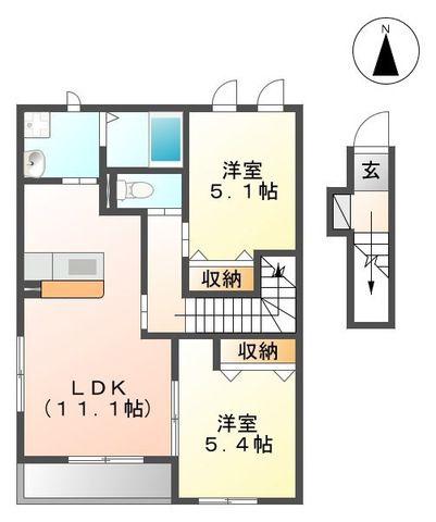 EARTH GARDEN II(2LDK/2階)の間取り写真