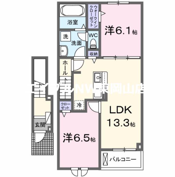 エスポワール昴A(2LDK/2階)の間取り写真
