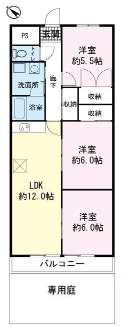 メゾン興国(3LDK/2階)の間取り写真