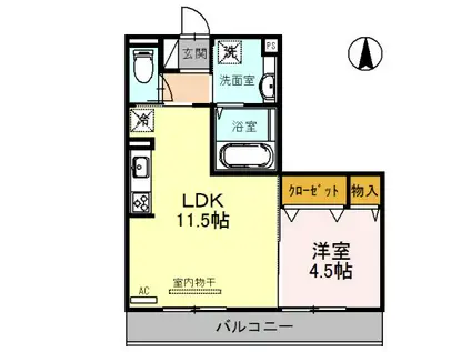 ベルフォーレII(1LDK/3階)の間取り写真