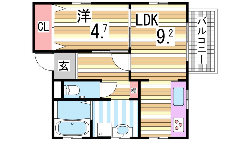 メゾン垂水(1LDK/3階)の間取り写真