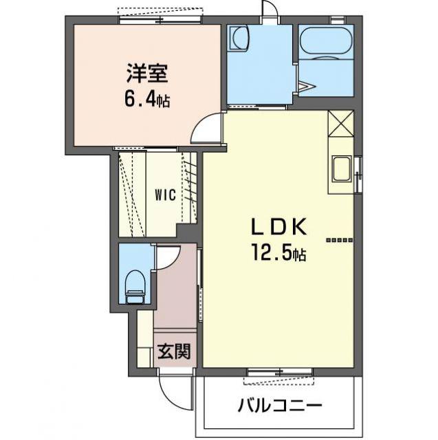 カーサ・フォレスタB(1LDK/1階)の間取り写真
