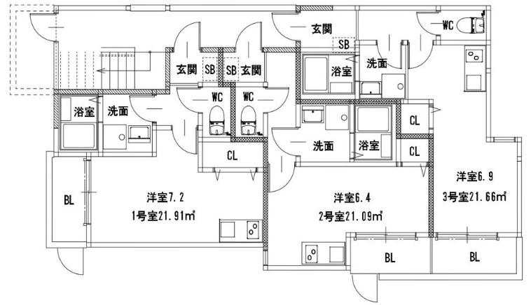 フォレスト光町(ワンルーム/3階)の間取り写真