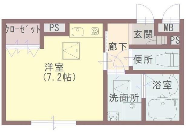 K・プラウド(ワンルーム/3階)の間取り写真
