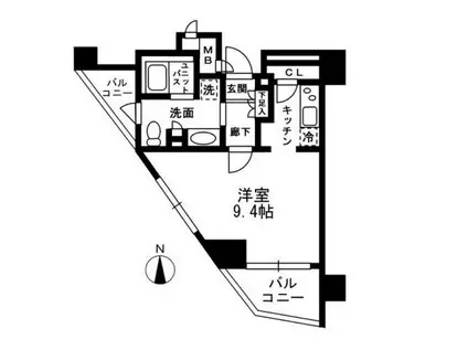 レジディア中落合(ワンルーム/3階)の間取り写真