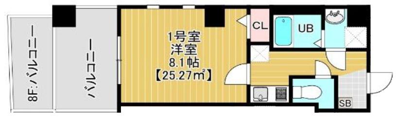 AXIS東浅草(1K/9階)の間取り写真