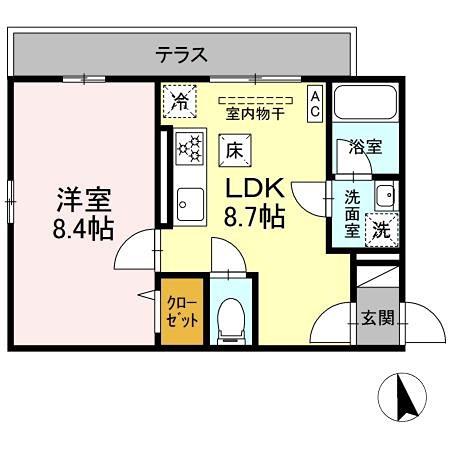 MAESTRO (1LDK/3階)の間取り写真