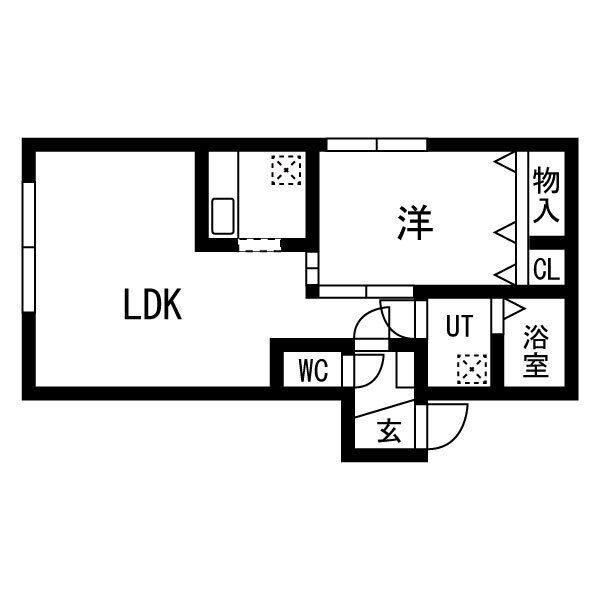 ステッピングストーンビル(1LDK/2階)の間取り写真