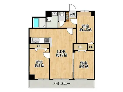 シャルマンフジ岬公園(3LDK/2階)の間取り写真