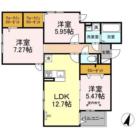 セレスティア瑞江I(3LDK/3階)の間取り写真