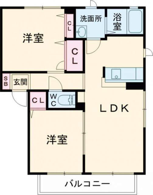 シャーメゾン ルミエール II棟(2LDK/2階)の間取り写真