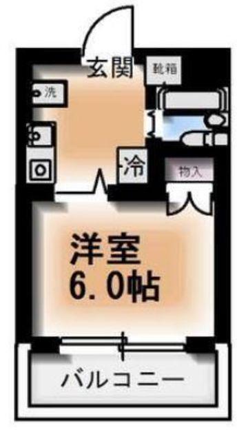 ヴィラパピヨン(1K/3階)の間取り写真