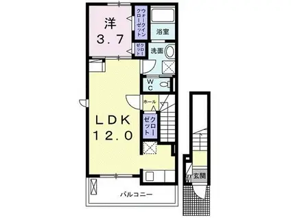 グラン・フォレストI(1LDK/2階)の間取り写真