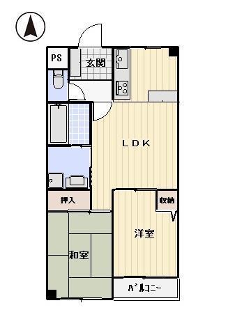 アークヒルズ(2LDK/1階)の間取り写真