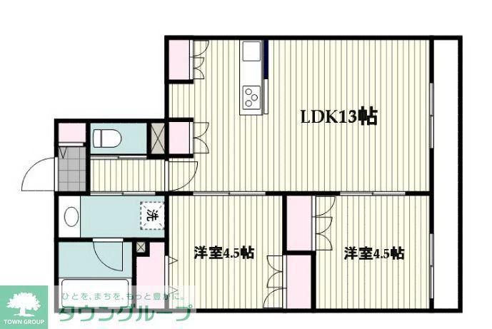 YS F RESIDENCE II(2LDK/2階)の間取り写真