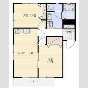 KS 弐番館(2LDK/1階)の間取り写真