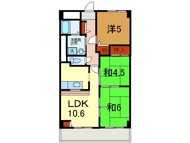 エスパシオ神戸(3LDK/6階)の間取り写真
