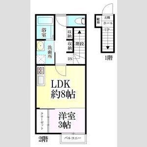 シルバーフォレスト(1LDK/1階)の間取り写真