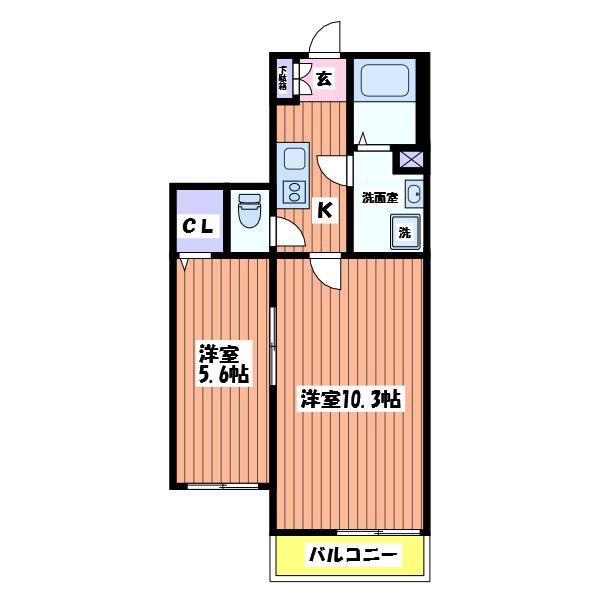 エクセラン柴崎町(2K/3階)の間取り写真
