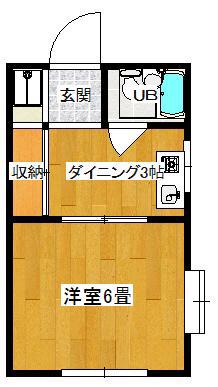 あさひハイツ(1K/1階)の間取り写真
