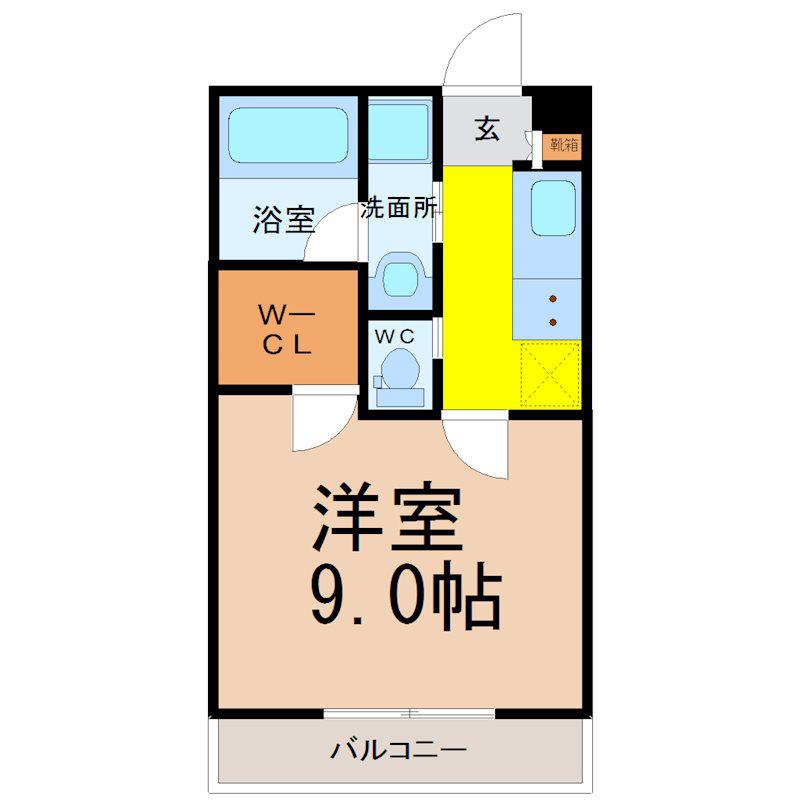 地下鉄鶴舞線 平針駅 徒歩7分 3階建 築10年(1K/1階)の間取り写真