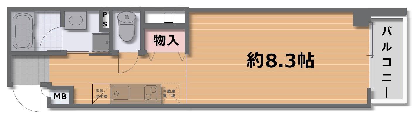 リテラ竹屋町(1K/4階)の間取り写真