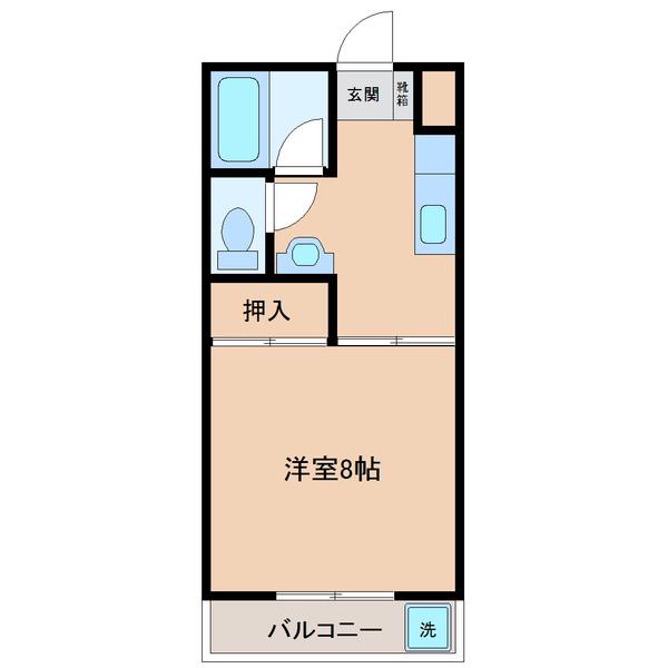 パールハイツ(1K/3階)の間取り写真