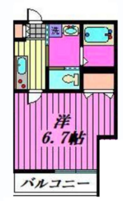 MARK DUO草加瀬崎(1K/2階)の間取り写真